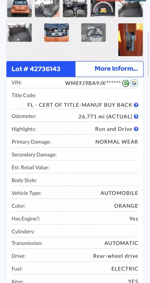 Smart Fortwo  17.6 kWh 2018121